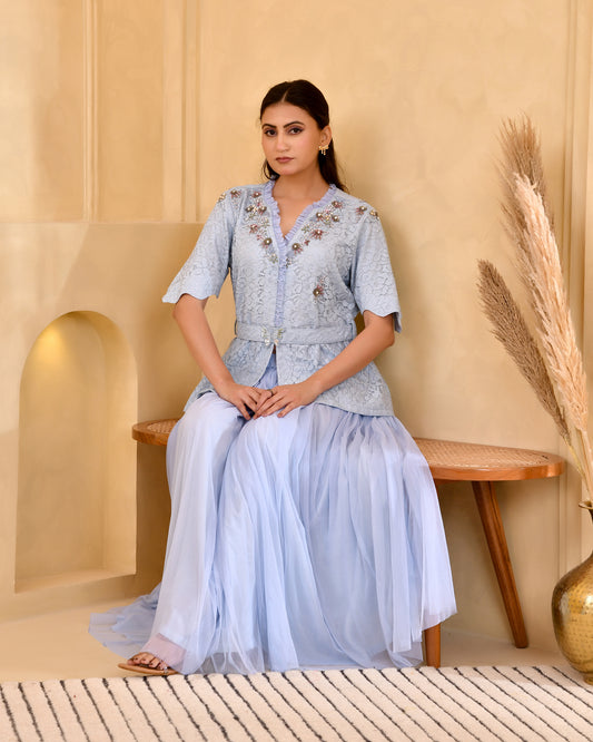 SLUSHY SKIRT SET (BLUE)