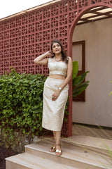 IVORY BROCADE SKIRT SET