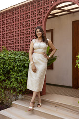 IVORY BROCADE SKIRT SET