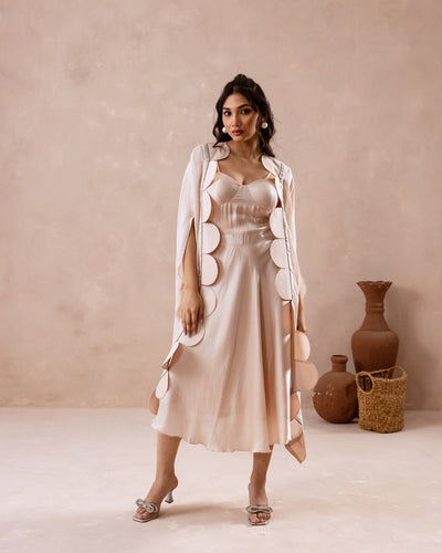OLIVE DRESS WITH CAPE