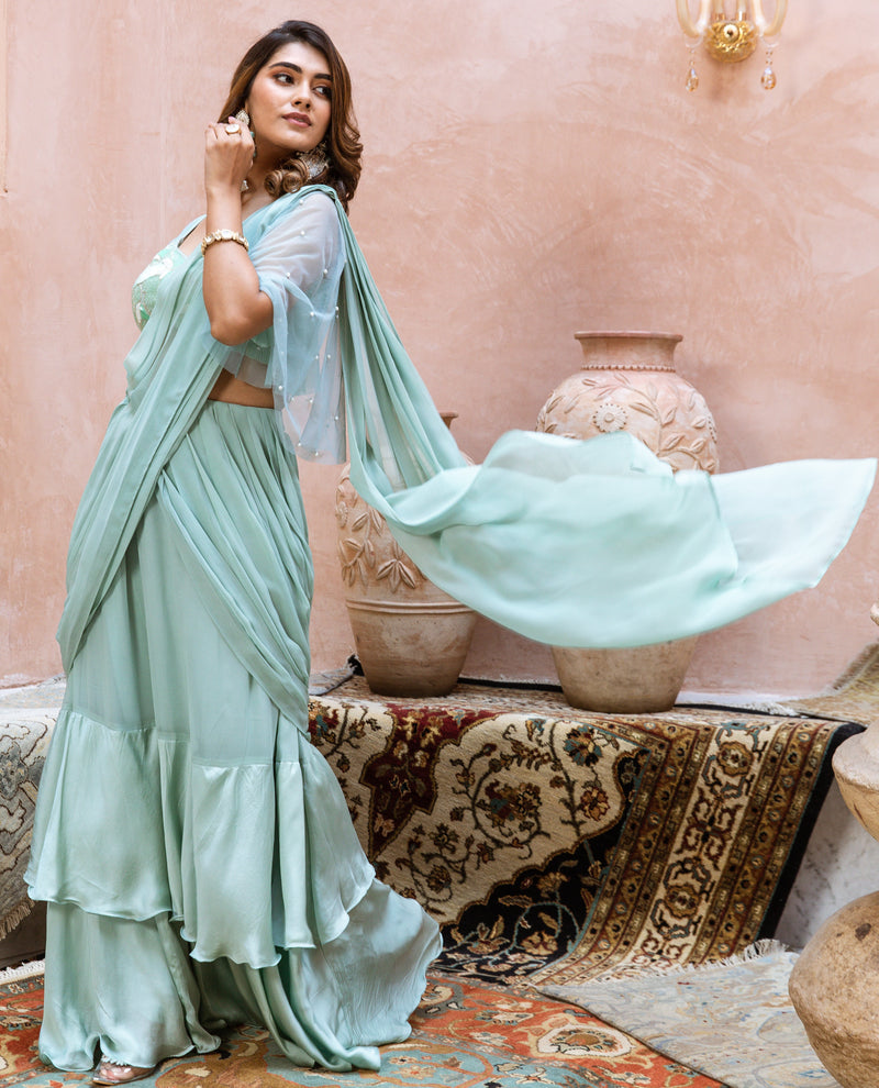 MINT DRAPE SAREE