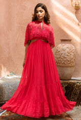 CHERRY CAPE GOWN