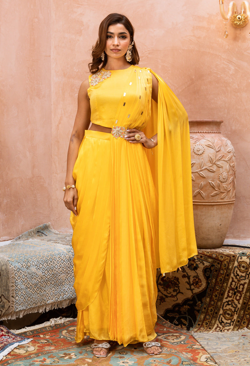 SUNFLOWER DRAPE SAREE