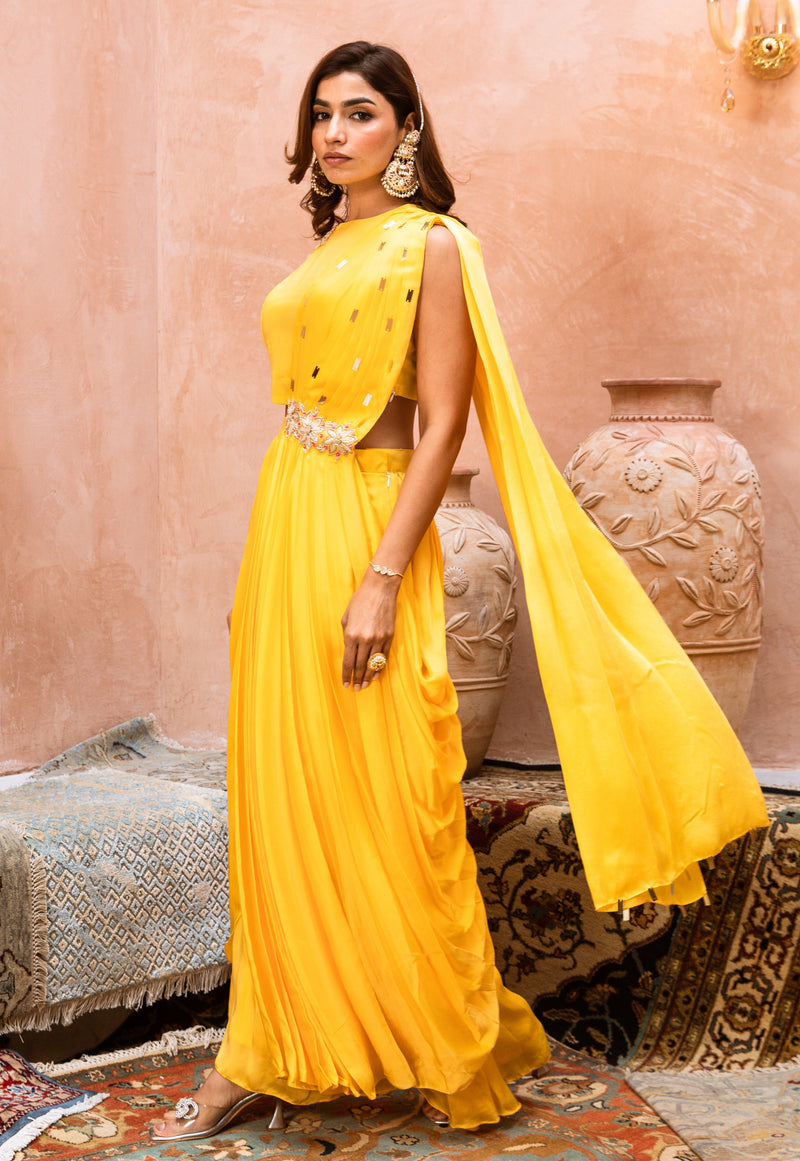 SUNFLOWER DRAPE SAREE