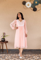 PEASANT SLEEVE DRESS