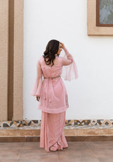 PINK DRAPE SAREE