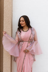 PINK DRAPE SAREE