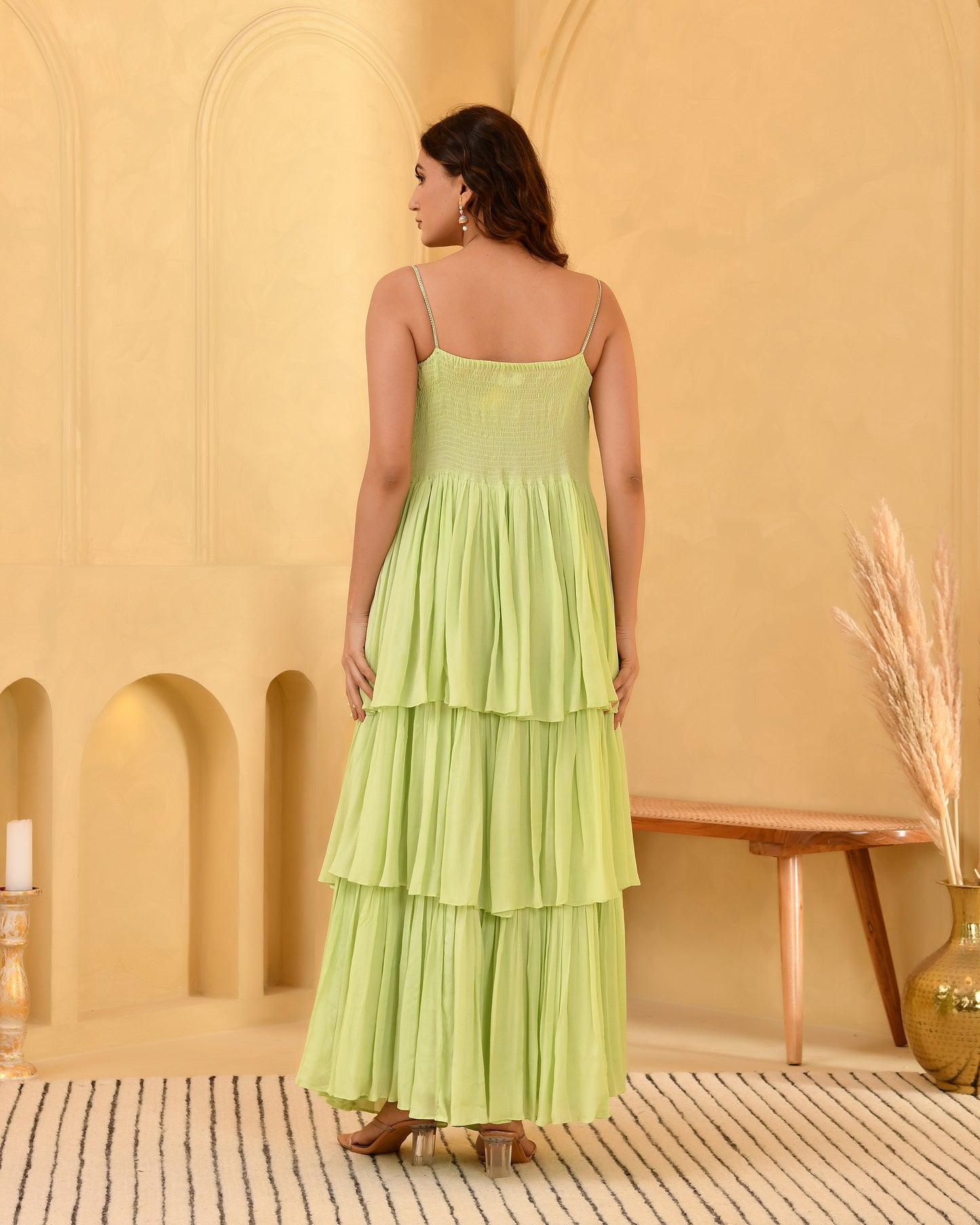 LIMEY RUFFLE DRESS