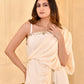 CARAMEL ONE SHOULDER DRAPE