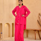 RASPBERRY JACKET SAREE SET