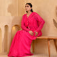 RASPBERRY JACKET SAREE SET