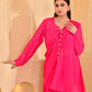 RASPBERRY JACKET SAREE SET