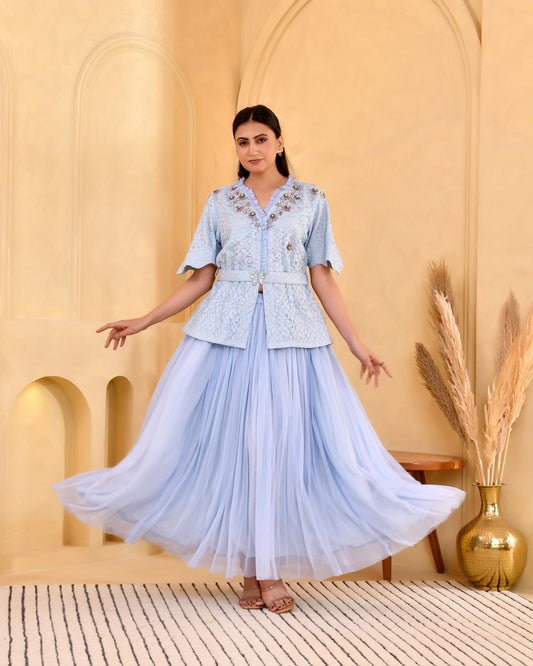 SLUSHY SKIRT SET (BLUE)