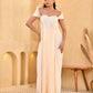 CARAMEL RING DRAPE DRESS