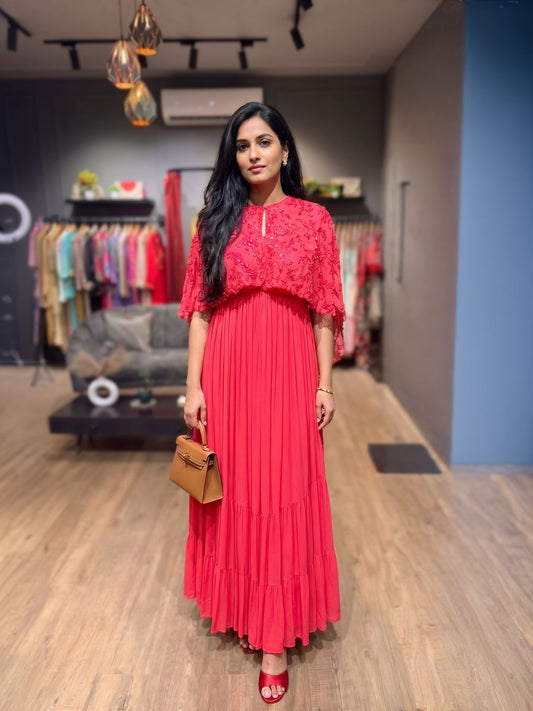 CHERRY CAPE GOWN