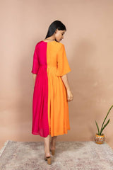 GHAZALA HALF & HALF MIDI DRESS