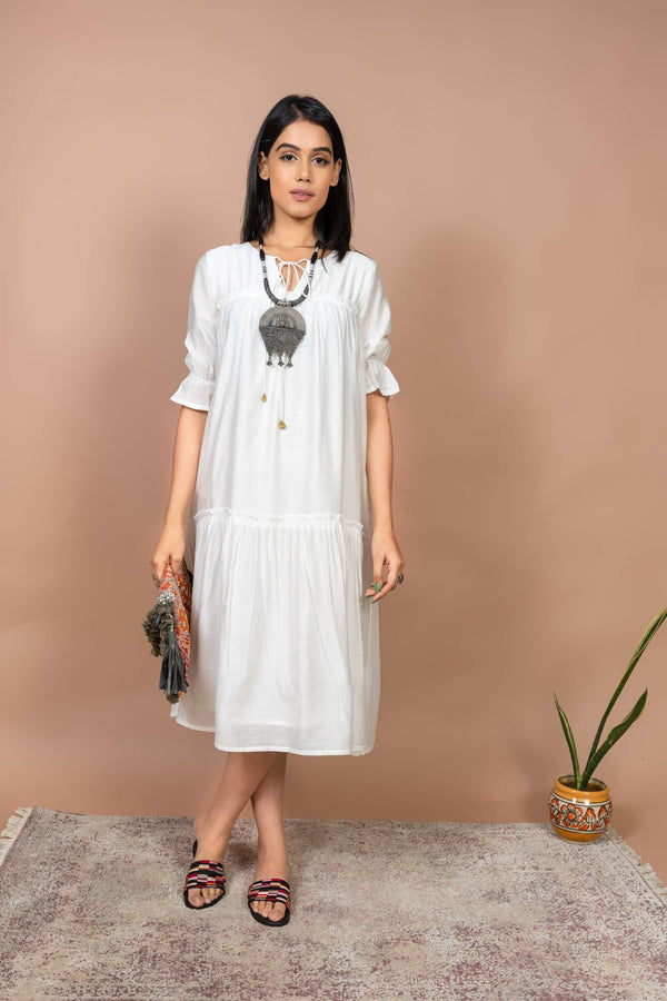 PEARL CHANDERI MIDI DRESS