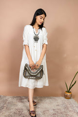 PEARL CHANDERI MIDI DRESS