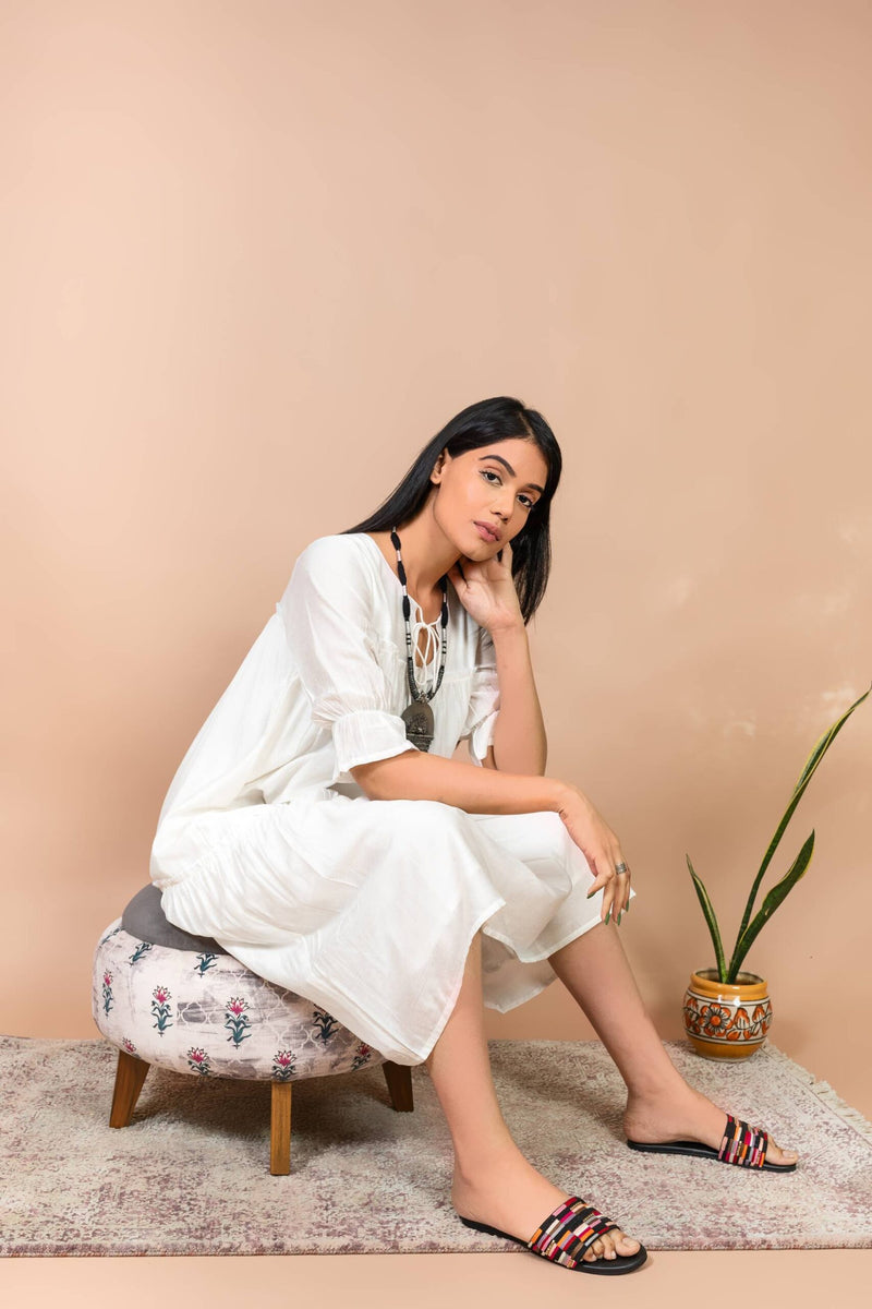 PEARL CHANDERI MIDI DRESS