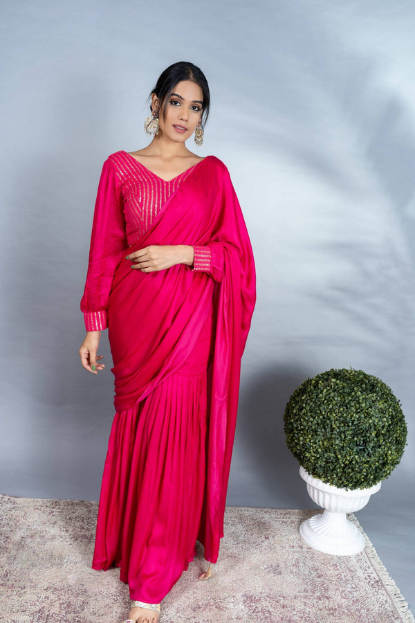 GULAAB DRAPE SAREE SET